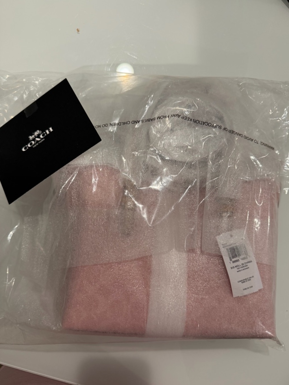 COACH Mollie Tote Bag 25 In Signature Powder Pink NWT - Picture 2 of 8